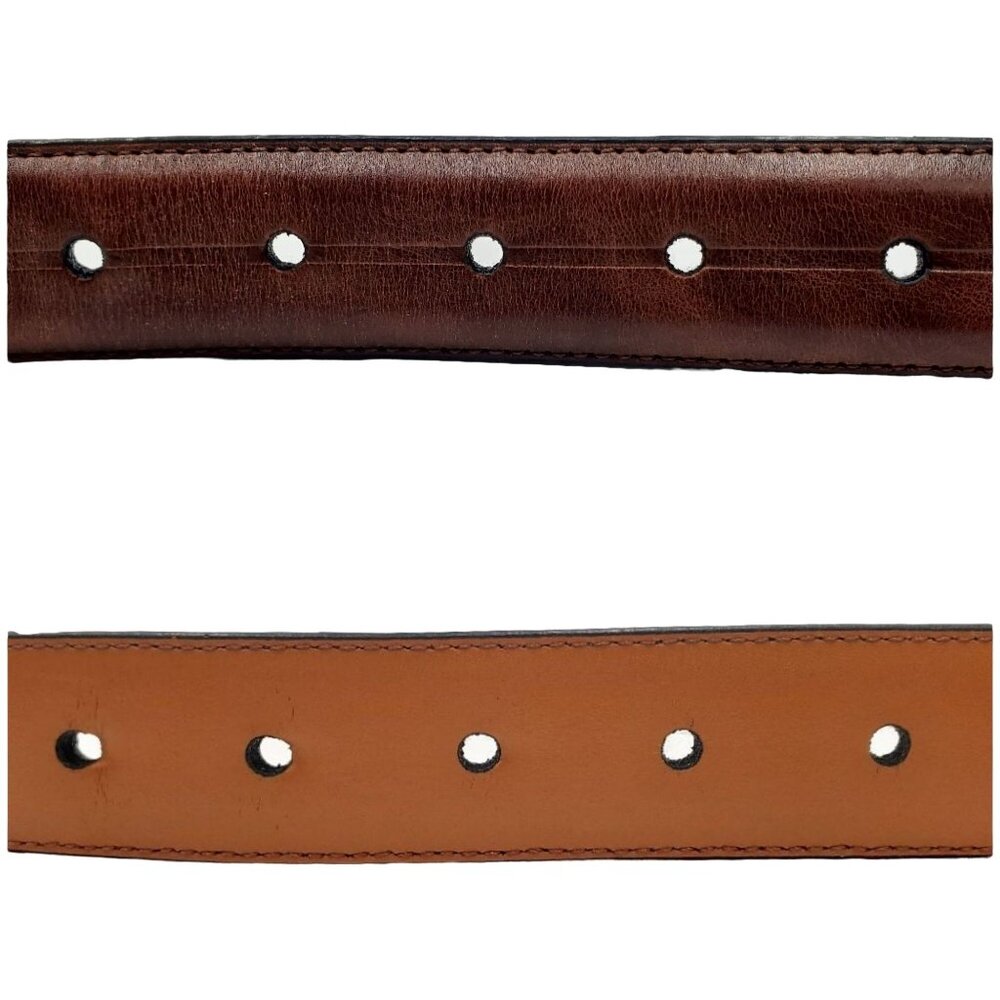 Chaps Belt Men's size 40 Brown leather Dress gold tone buckle  Casual Cowhide - Picture 8 of 13